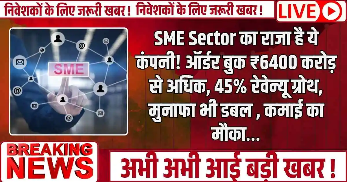 SME Sector का राजा है ये कंपनी! ऑर्डर बुक ₹6400 करोड़ से अधिक, 45% रेवेन्यू ग्रोथ, मुनाफा भी डबल , कमाई का मौका…