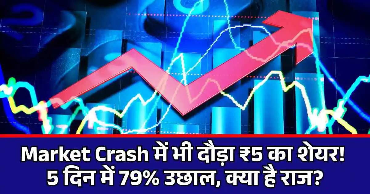 Market Crash में भी दौड़ा ₹5 का शेयर! 5 दिन में 79% उछाल, क्या है राज?